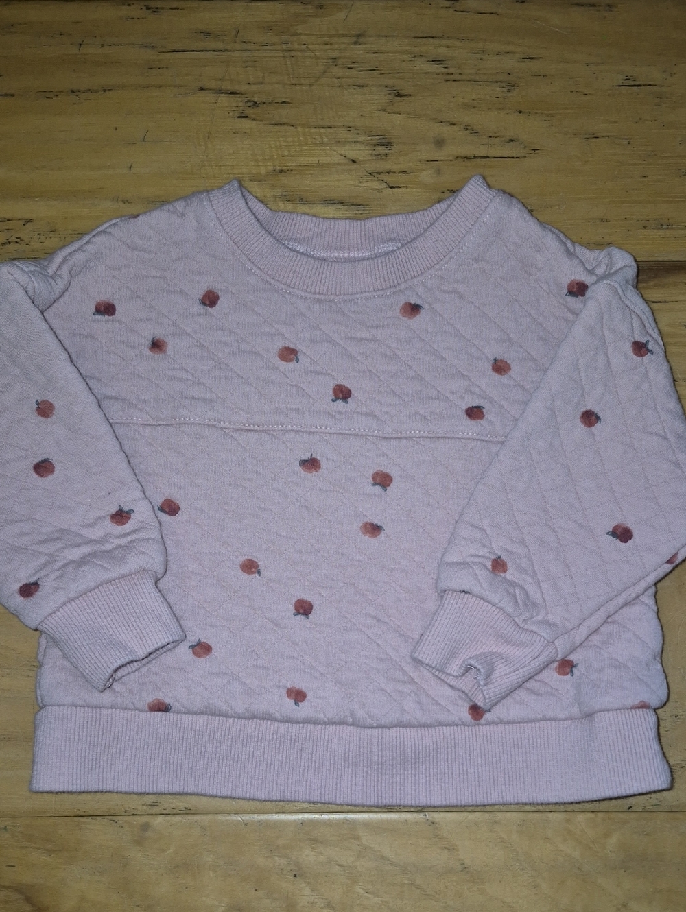 Carter's Light Pink Quilted Crewneck Sweater with Rose Dots